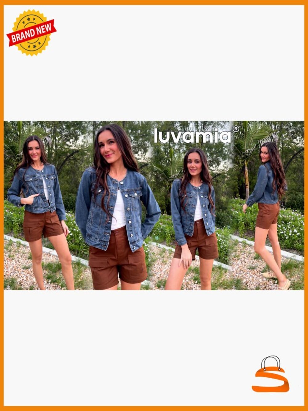 Collarless Button Down Denim Jacket Casual Western Long Sleeve Jacket - Picture 7 of 7
